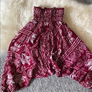 Tribal Printed Elephant Toddler Harem Pants 3T